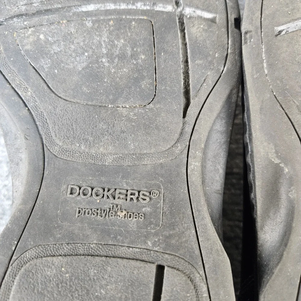 Dockers Mens Prostyle Black Leather Slip On Loafers Square Toe Shoes‎ 12W